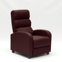 Poltrona Relax Reclinabile Con Poggiapiedi In Similpelle Alice - Bordeaux
