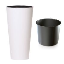 Prosperplast - Pot Tubus Slim 64l, Dimensions (mm) 400x400x762, Couleur Blanc