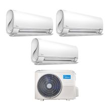 Midea Trial Split Inverter Aire Acondicionado Breezeless+ Serie 9+9+9 Con M3of-27hfn8-q R-32 Wi-fi Integrado 9000+9000 - Nuevo