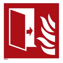 Brandschutzzeichen Feuerschutztür Typ 11200 200mm x 200mm Aluminium langnachleuchtend