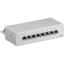 Cat 6 Pannello Patch Mini/desktop, 8 Porte (1 U), Stp Schermato, Grigio. Colore Grigio