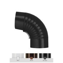 Codo de madera 90° clásico negro mate – Acero recubierto de esmalte porcelánico
