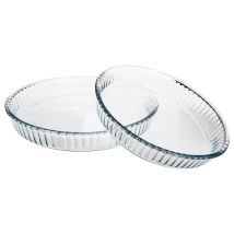 Auflaufformen, 2er-set, Hitzebeständig, Rund, Glas