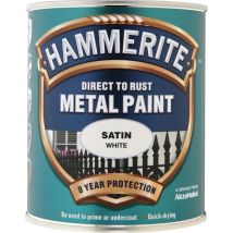 Hammerite - Satin Direct To Rust Metal Paint- 750ml - White