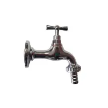 Rubinetto Per Fontana Da Giardino In Ottone Cromato Con Rosone R1/c Da 1/2" - Kam