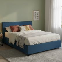 Talamo Italia - Cama Matrimonial Azue, Cama Contenedor Con Revestimiento De Tela, 100% Made In Italy, Apertura Frontal, Adecuado Para Colchón Cm 