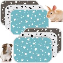 6 Paquets Tapis De Cage De Cochon D'Inde Coussins Pipi Absorbants Réutilisables Doublures Lavables De Lapin Litière Imperméable Pour Petit Animal 