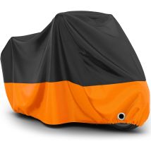 Funda Para Motocicleta Xxl, 245 X 105 X 125 Cm, Color Negro Y Naranja, Impermeable, 210 D, Para Interior Y Exterior, Resistente Al Frío Y A La 
