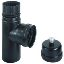 CR – Ofenrohr-Verbinder – 8cm – Stahl – schwarz matt – CE-zertifiziert – Druckklasse P1 – Temperaturklasse T200 – Korrosionsklasse V2
