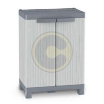 Armadio Wave Con 2 Ante 2 Ripiani Cm 70x44x98h Resina Antiurto - Terry