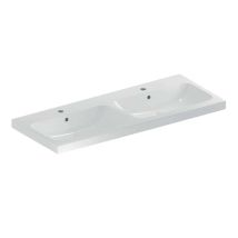 Keramag - Geberit Icon Light Lavabo Doble, 120 Cm X 48 Cm, Con 2 Agujeros