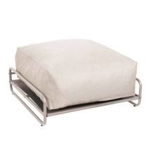Pouf Pour Salon De Jardin Modulable Avec Structure Beige - Mixi