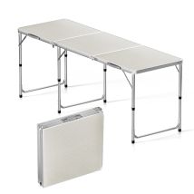 Mesa De Camping Plegable 180x60x70cm Ajustable En Altura 55/62/70cm Portátil Multifuncional - Toboli