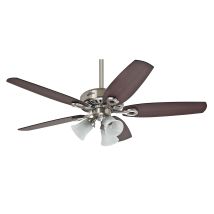 Hunter Fans – Ceiling Fan 132cm Brushed Nickel with Reversible Blades, 3 Speeds, E27 Light Fitting, 19-64W Motor