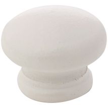 Merriway Bh03887 (4 Pezzi) Pomelli Forati Per Armadietti E Cassetti, In Pino Con Finitura Bianca 38 Mm 1,1/2 Pollici, Confezione Da 4 Pezzi