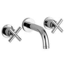 Paffoni - Grifo Para Lavabo De Pared Con 3 Orificios A Batería Quattro Qtv008cr 245 Mm