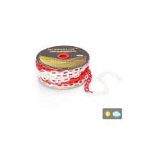 Chaîne En Plastique Blanche Et Rouge, 25m