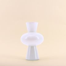 Vase Boule En Verre Blanc, H21cm