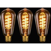 E27 Led St64, 4w Spirale Flexible Courbé Led Filament E27 Ampoule Décorative Antique Blanc Chaud 2200k, 40w Équivalent, Pour Café, Maison, Bars Et 