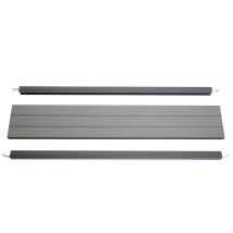 Conjunto Final Para Mosquitera Wpc Sarthe, Perfil Final Cortaviento, Postes De Aluminio, 90cm, Gris