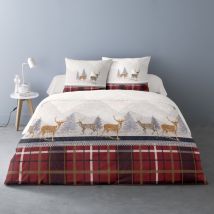 Housse De Couette 240x220 + 2 Taies Flanelle 100% Coton
