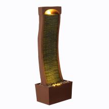 Teamson Home - Fuente De Agua En Pizarra Curva Rojo Led Interior Exterior