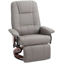 Homcom - Ergonomic Office Recliner Sofa Chair Pu Leather Armchair Lounger Grey