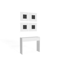 Consola 1 Cajón Blanco – 75,5 cm Altura – 100,1 cm Ancho – 30 cm Fondo – Mueble Elegante y Funcional