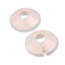 Rosetta bianca – collare in plastica per tubi radiatore 16 mm – 2 pezzi – PVC