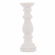 Column Candle Holder - Ceramic - L14 X W14 X H38 Cm - Matt White