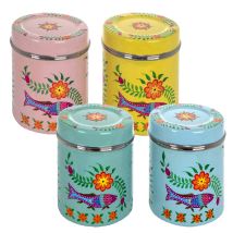 Zen Et Ethnique - Signes Grimalt Box Da Cucina Caja Women India 4 Uni. Mughe E Navi Multicolori 11x11x14cm 25001