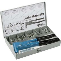 Gesipa – Caja composición junior NTX – Remachadora manual – Capacidad 5 mm aluminio, 4 mm acero – Dimensiones 275 x 145 x 40 mm