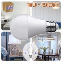 Jandei - 10x Bombilla Led Norma A60l 10w Rosca E27 4200k Tipo A60 Bombilla Led E27 Estandar