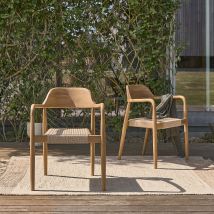 Berah Getah - Lot De 2 Fauteuils De Jardin En Teck Massif Et Cordage