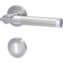 Alpertec - Bb-rosettengarnitur Solid 6 Edelstahl Silber Rund Beschläge