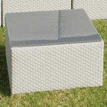 Table de jardin HARTMAN – Résine tressée beige – Plateau en verre trempé – Dimensions 73x73x32 cm – 10,4 kg