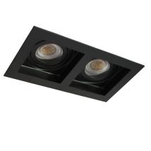 Anello Da Incasso Akrah Rettangolare Due Luci Nero 18x10cm