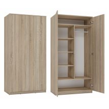 Topeshop – Armadio SD-90 Rovere Sonoma – 7 ripiani, Design minimalista, Sistema TIP-ON