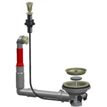 Lira - Desagüe De Fregadero Automático Diámetro 114mm, Níquel Satinado Con Rebosadero Redondo