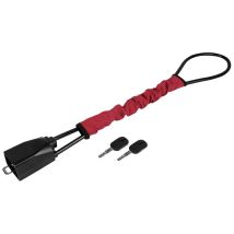 Calima Bloccasterzo Antifurto Mobile – Compatibile con Auto e Camper – Colore Nero/Rosso – 2 Chiavi – 67 cm