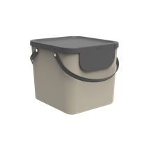 Rotho Albula - Sistema De Rifiuti De Separazione De 40 L Rifiuti Da Cucina, Plastica Senza Bpa (pp), Marrone Cappuccino/grigio Antracite, 40 L (40,0 X