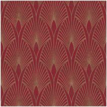 As Creation Art Deco Fan Red Gold Wallpaper Geometric Paste The Wall Vinyl