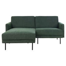 Beliani - Sofá Esquinero Moderno Tapizado Derecho 2 Plazas Patas De Metal Tejido Verde Oscuro Respaldo Acolchado Breda