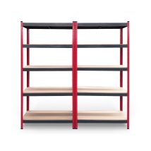 2er-pack Metallregale Catterhouse Rack Cargo Advance 90 - 90x40x180 Cm Verzinkter Stahl Und Mdf Mit Verstellbaren Fachböden