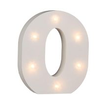 Out Of The Blue - Lampada Blue, Lettera O In Legno, Con 6 Led