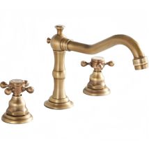 Dreiloch-waschtischarmatur, Korrosionsbeständige Zweigriffarmatur, Einfache Installation, Robust, Elegant, Schön Für Badezimmer Im Antikstil