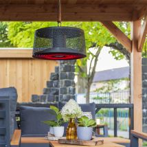 Sunred - Hänge-infrarot-heizstrahler Artix Moderna Ultra Hanging Black 2000 Watt