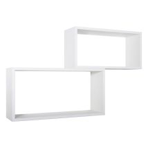 Ahd Amazing Home Design – Wandregal Set 2 Stück – 70x35 cm und 60x30 cm – Holzfaser – Weiß – 20 cm Tiefe – Max. 10 kg