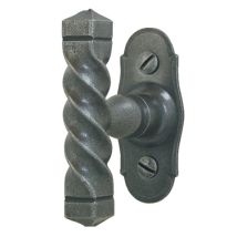 Pomello Su Piastra Armorique Brionne Ferro Patinato - Vite 5x35 Quadro 7x65 Mm - 1070200sp