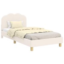 Kinderbettgestell Mit Kopfteil Creme 90 X 200 Cm Bouclé Vidaxl